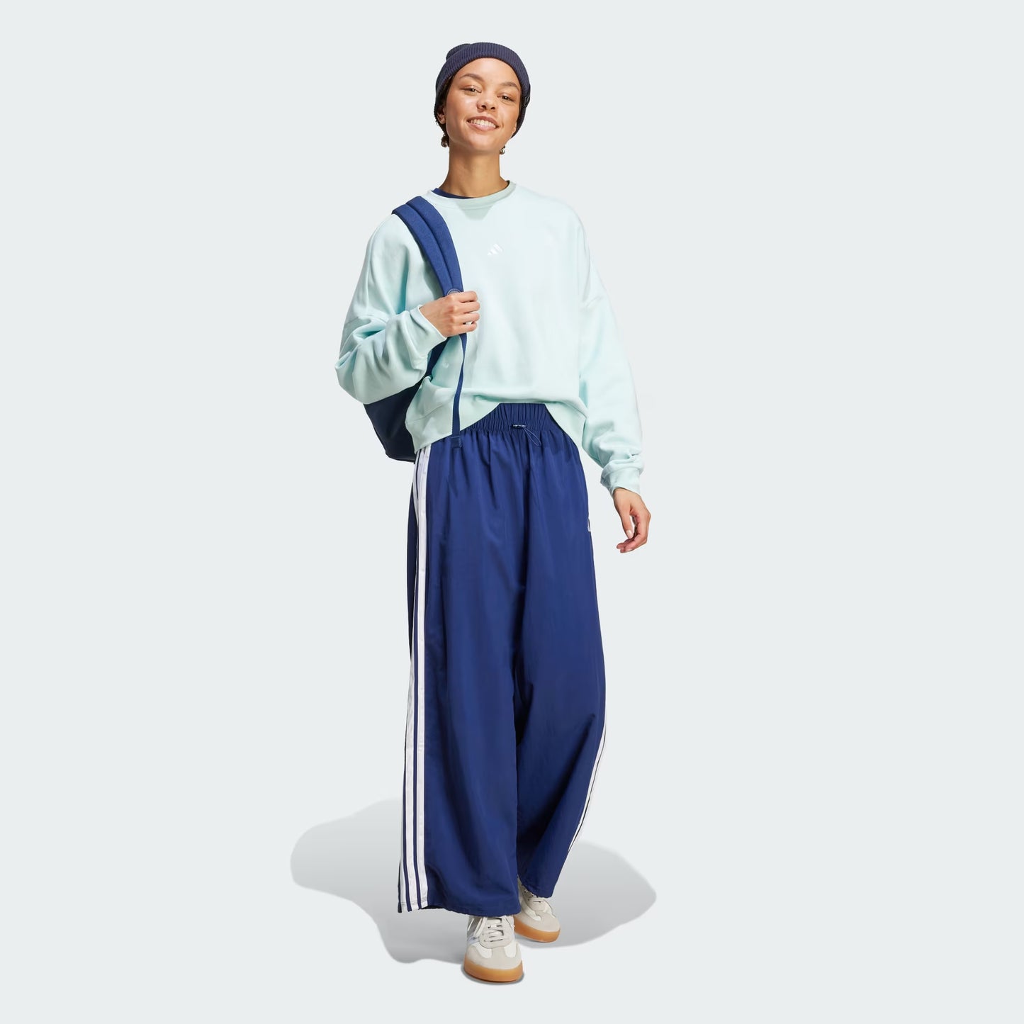 Essentials 3-Stripes Woven Parachute Pant - Blue/White