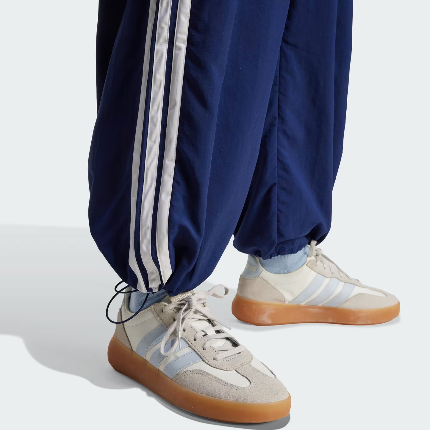 Essentials 3-Stripes Woven Parachute Pant - Blue/White