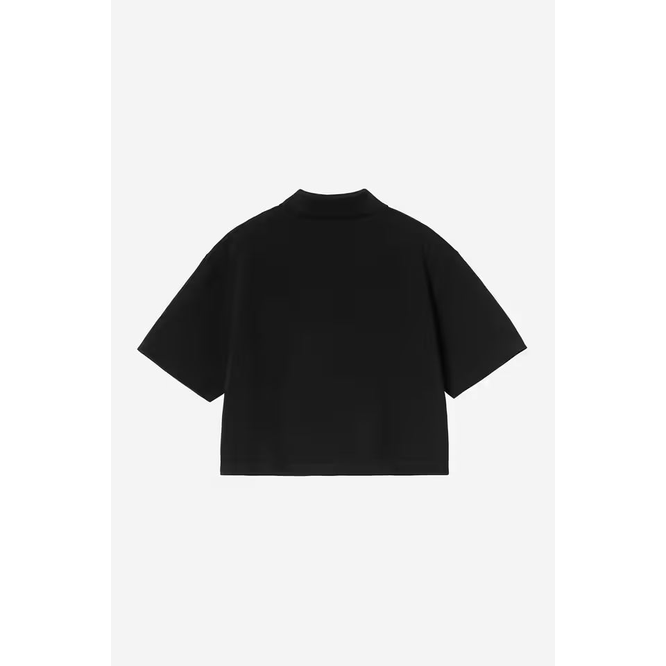 W' S/S Carhartt Script Polo - Black / White