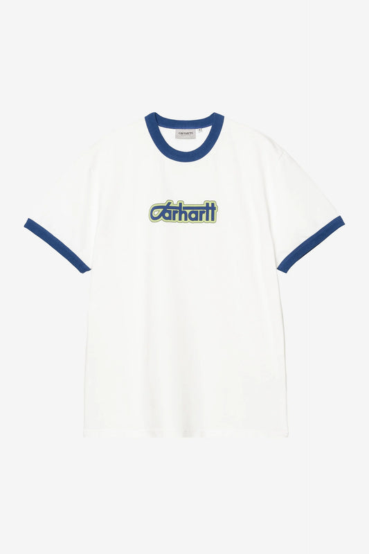 S/S Connection Script Ringer T-Shirt  3DL4G white/wolfsbane