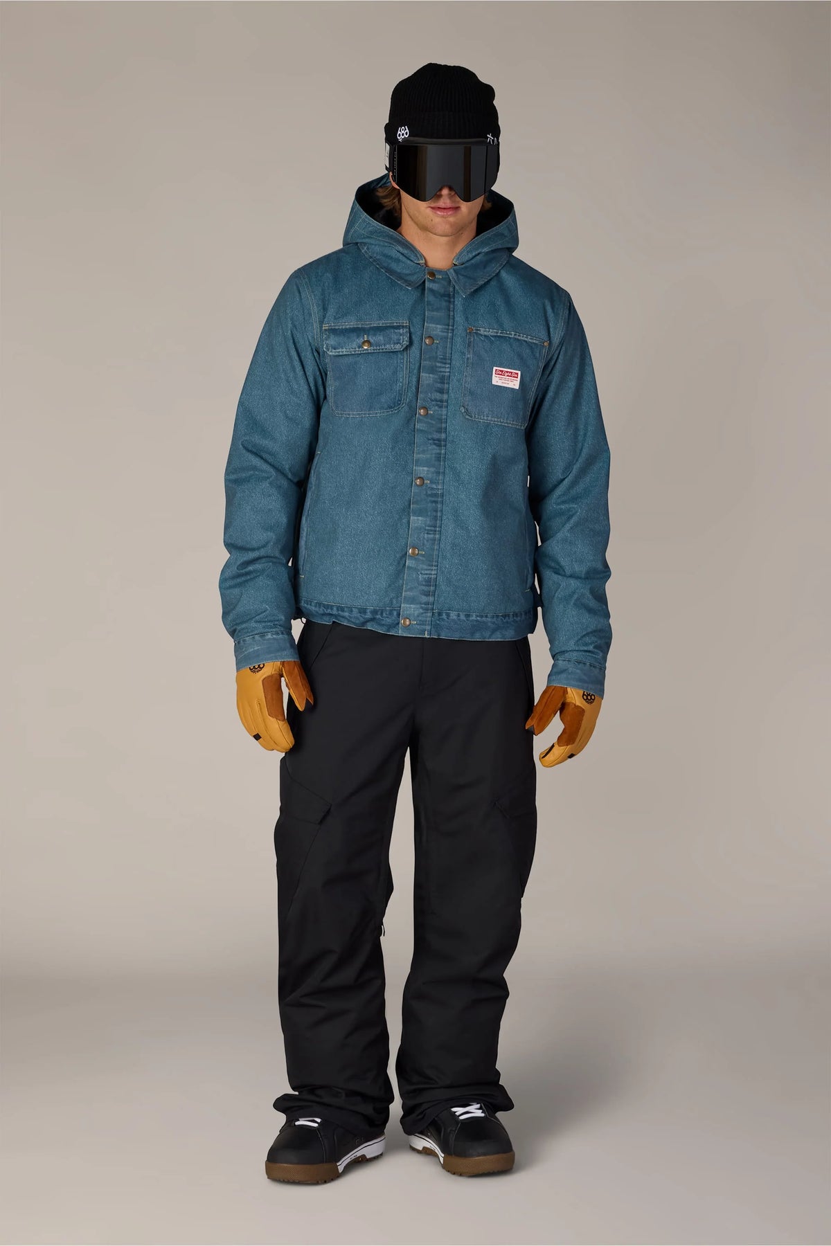 DECONSTRUCTED DENIM INSULATED JACKET INDIGO DENIM