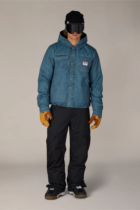 DECONSTRUCTED DENIM INSULATED JACKET INDIGO DENIM