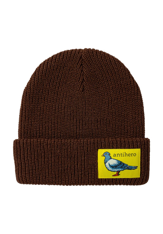 Lil Pigeon Label Beanie * BROWN/YELLOW
