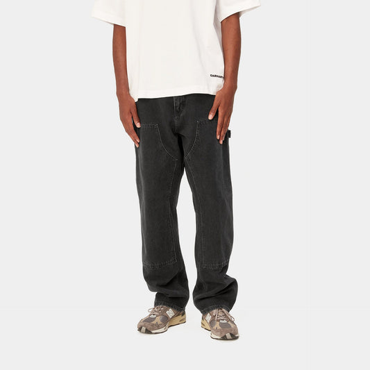 Double Knee Pant - Black Stone Washed