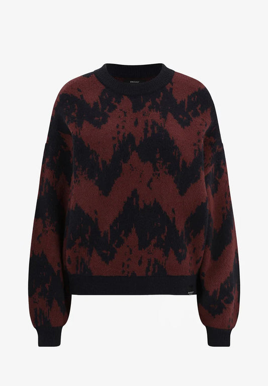 Boxy Fluff Knit NAVY RED