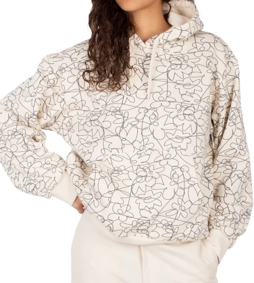 Flower Line Hoodie - Undyed