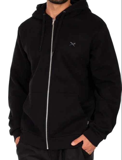 Mini Flag 2 Zip Hood - Black