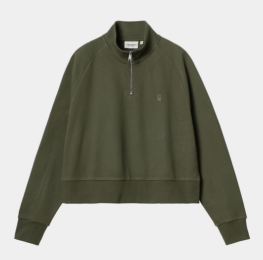 W' Colburn High Neck Sweat - Office Green