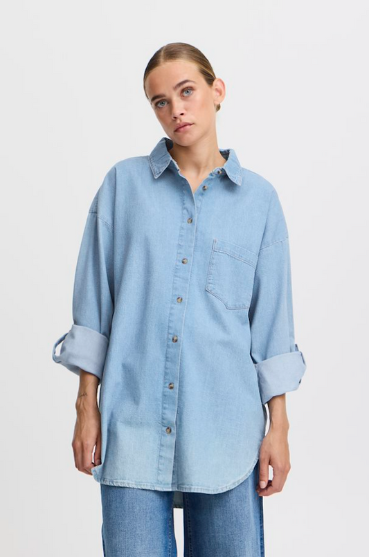 IHDIVER Hemd - Washed Blue Denim