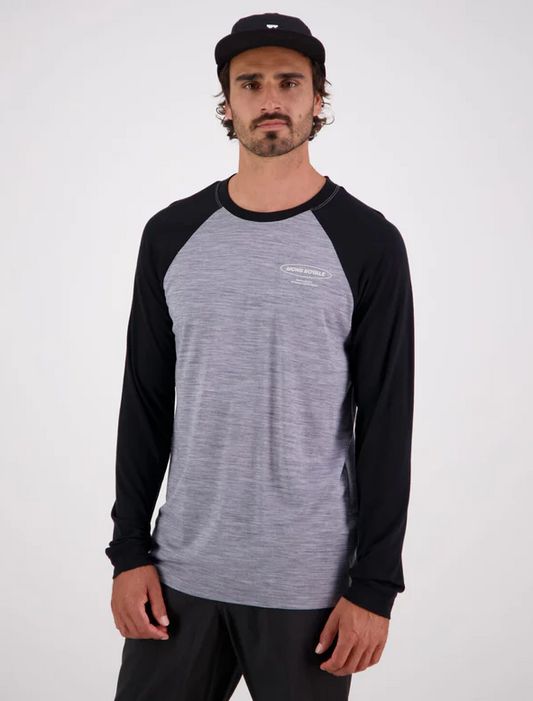 Icon Merino Raglan Longsleeve - Grey Heather/Black