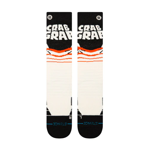 Crab Grab Mid Poly Snow Sock - Cream