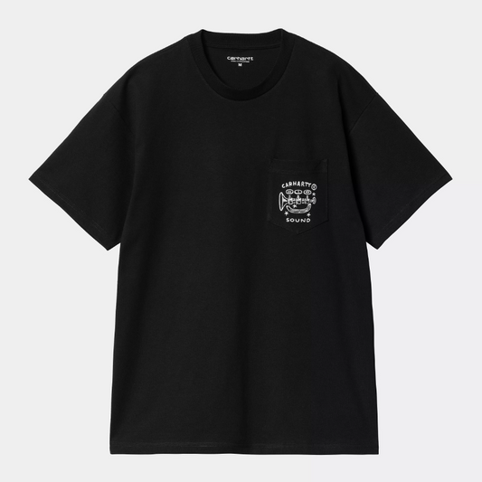 S/S Fragments Pocket T-Shirt - Black/White