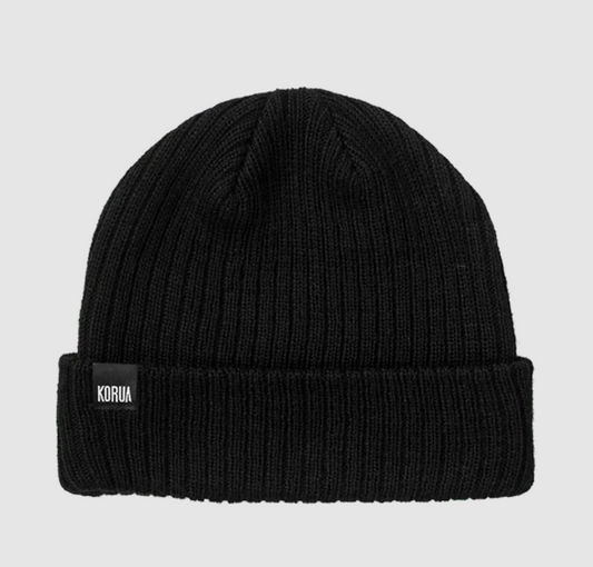 Merino Wool Beanie - Black
