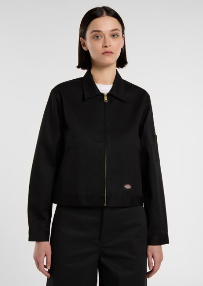 Unlined Cropped Jacket - Black