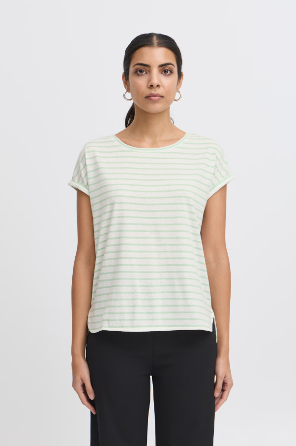 IHYULIETTA T-Shirt - Cameo Green Stripe
