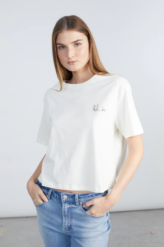 T-Shirt mit Stickerei - White