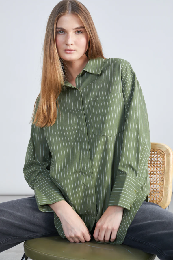 Gestreiftes Hemd - Green