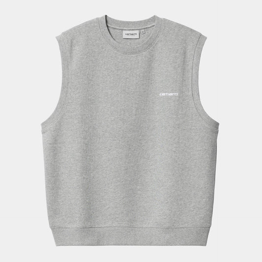 Script Vest - Grey Heather