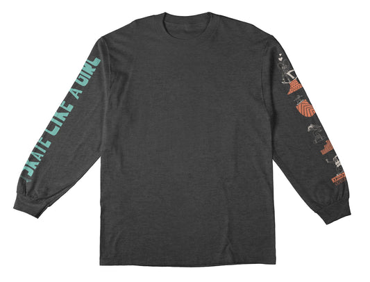 Skate Like A Girl Session Drop In Longsleeve - dark heather