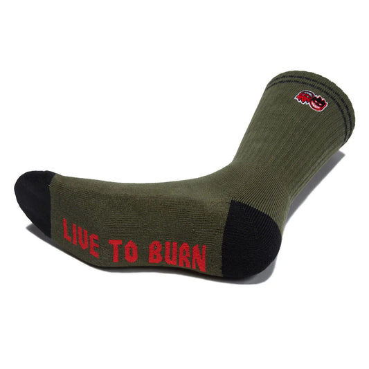 Eternal Fill EMB Socks * OLIV/BLACK