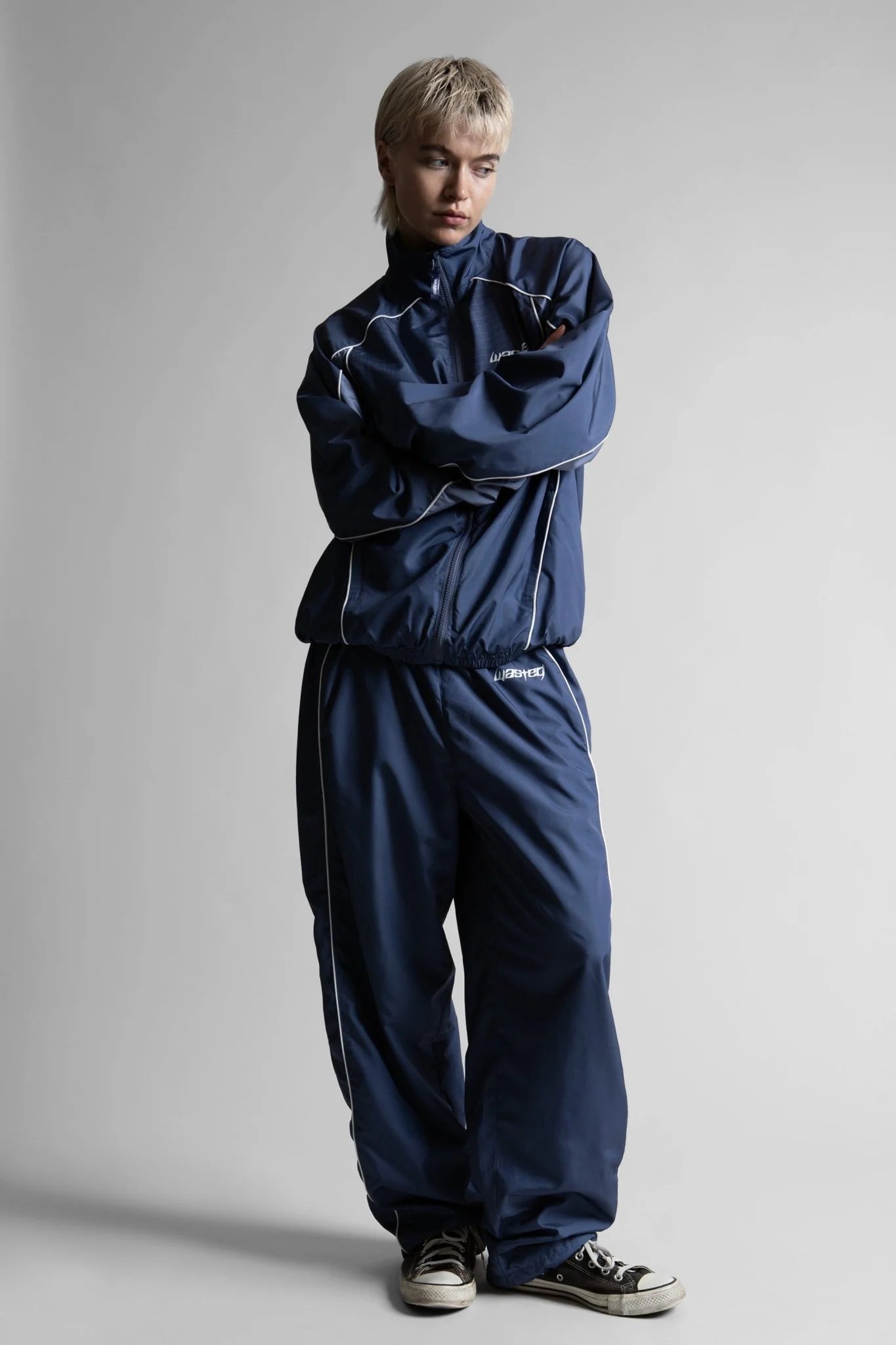 Spine Track Jacket ASH BLUE