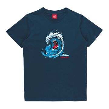 Screaming Wave Front Youth T-Shirt - tidal teal
