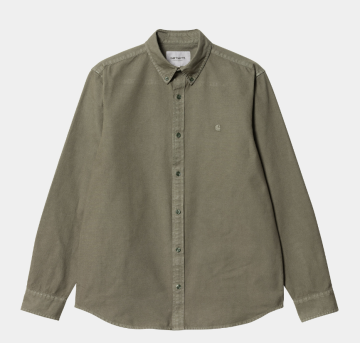 L/S Bolton Shirt - salvia (garment dyed)